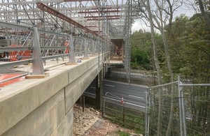 Работа над мостом M5 Staverton Overbridge