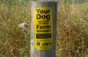 National Farmers' Union temporary warning sign [Picture: Crown copyright]