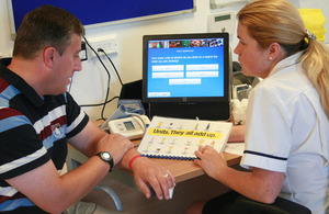 Man receiving a health check