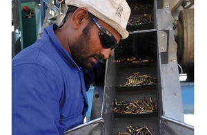 Destroying out-of-date ammunition at Camp Bastion