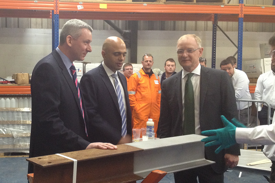 Sajid Javid looking at some repair technology