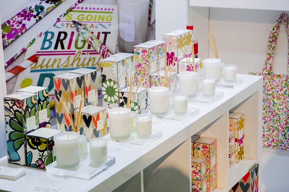 Caroline Gardner brought a selection of their stationery and candles to attract US buyers and distributors.