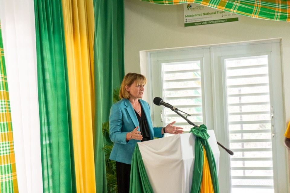 Governor Sarah Tucker delivering her speech at the ceremony