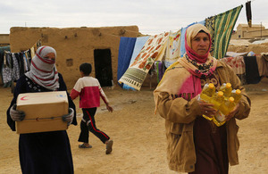 Photograph of food supplies arriving in Syria