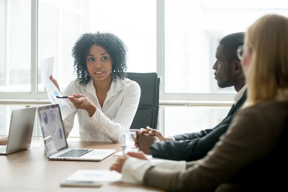 African Businesswoman with Report