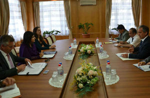 Baroness Warsi during the meeting with the Tajik Minister of Economic Development and Trade