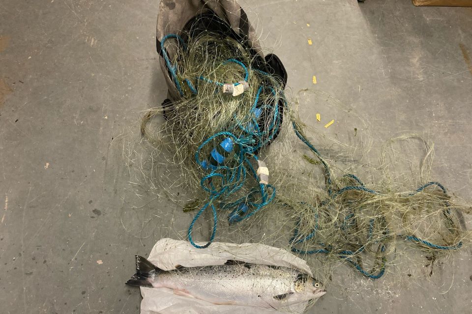 Man arrested and illegal fishing net seized at Newbiggin by the Sea
