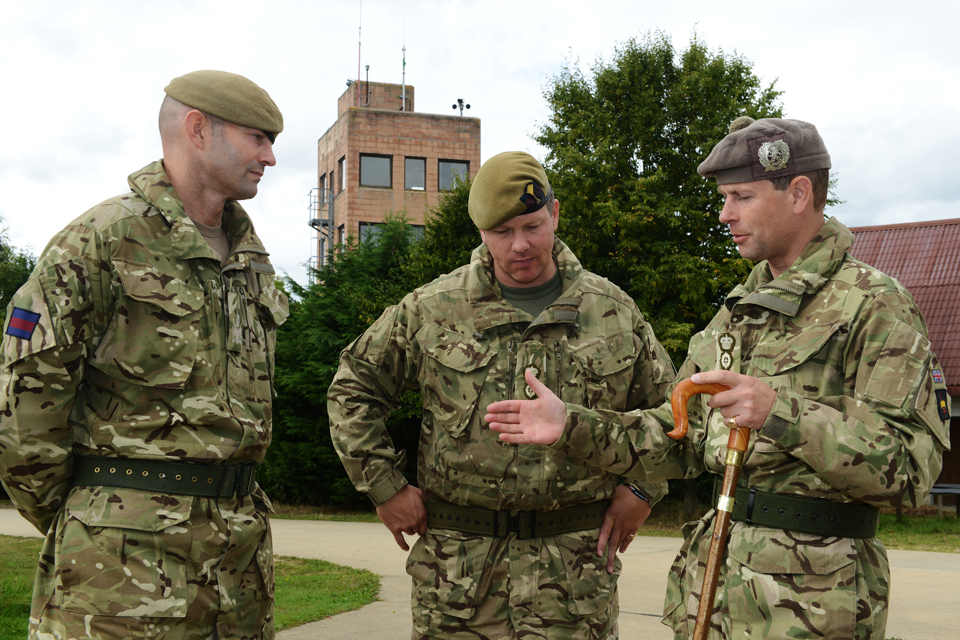 The Earl of Wessex with soldiers