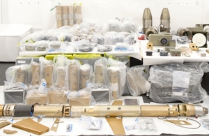 Iranian missiles and other weapons seized by HMS Montrose