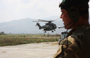 “Albanian Lion 13” - a Royal Marines Commando and a RAF Mk3 Merlin helicopter in Kuçova.