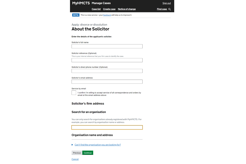 Submit a sole divorce application under new law GOV.UK