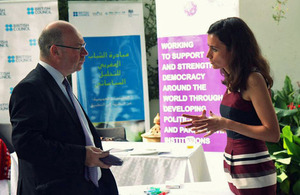 Alistair Burt with representatives from the British Embassy’s partners in civil society and the media.