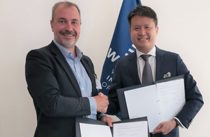 IPO's Chief Executive Tim Moss and WIPO Director General Daren Tang, signing the agreement today at the WIPO Assemblies in Geneva