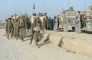 Afghan soldiers undertake a clearance operation in Nahr-e Saraj [Picture: Sergeant Barry Pope, Crown copyright]