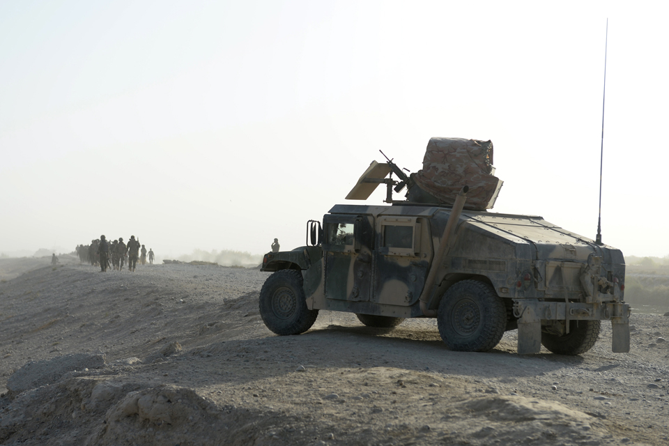 Afghan soldiers on operation in Nahr-e Saraj