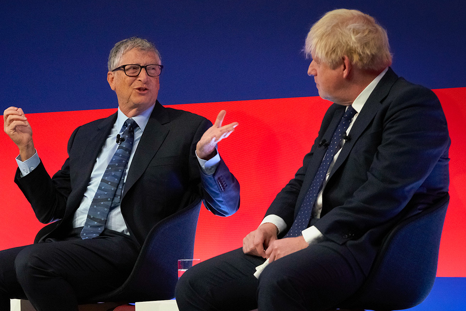 Bill Gates and Prime Minister, Boris Johnson 