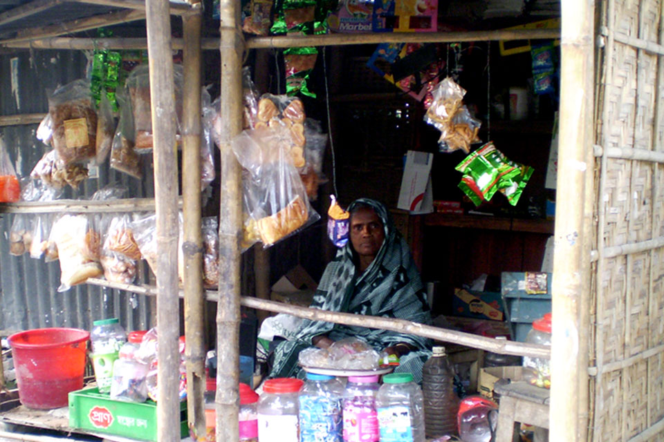 Amina in her grocery shop.