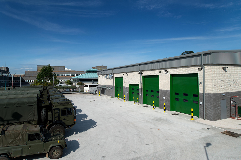 The new motor transport workshops at CTCRM Lympstone