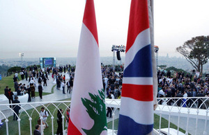 Lebanese and British flags