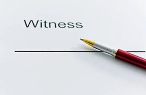 Полоса для подписи свидетеля и ручка