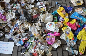 Some of the exported rubbish laid out on a trolley