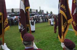 The dedication ceremony for the Parachute Regiment and Airborne Forces Memorial at the National Memorial Arboretum in Staffordshire