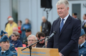 British High Commissioner Howard Drake delivers an address during the Canadian Battle of Britain Commemoration in Ottawa on Sunday (15 September 2013). Credit: Canadian Forces