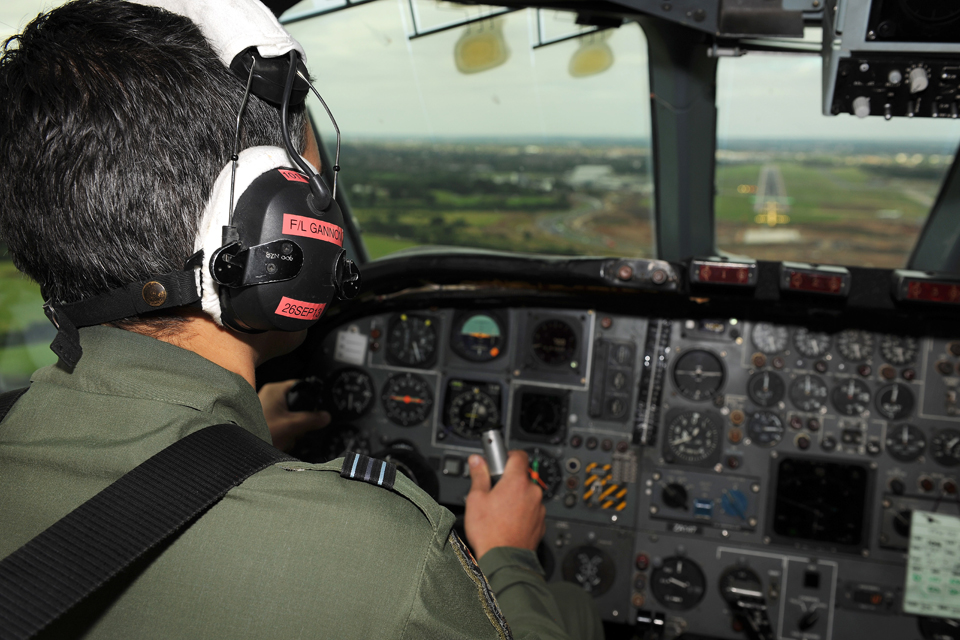 View from the cockpit of a VC10 aircraft