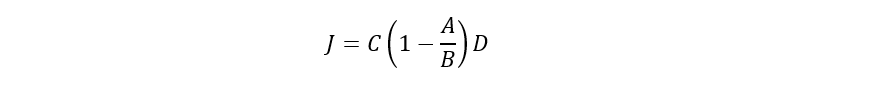 J = C(1-A/B)D
