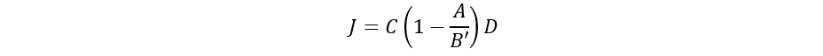 J=C(1-A/B')D