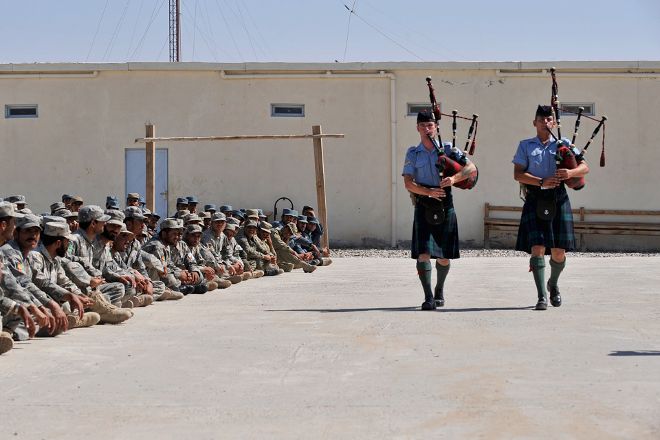 Pipers play at the opening ceremony