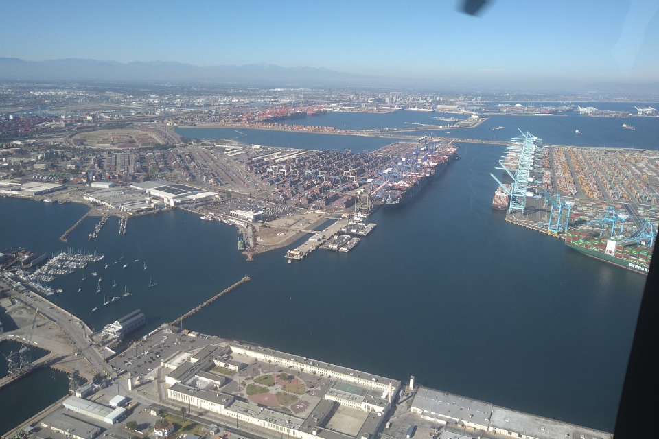 Aerial view of the Port of Los Angeles