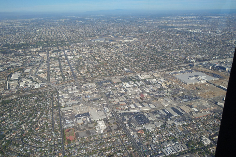 Вид с воздуха на Лос-Анджелес