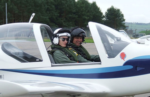 An aspiring naval aviator prepares for take off from RAF Leuchars in Fife