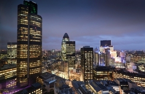 London skyline at dusk