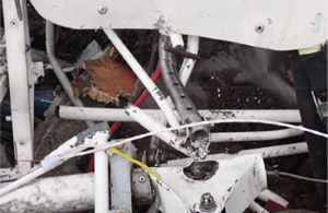 Figure 2: Damage to the pilot’s seat adjustment rail