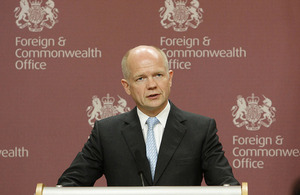 UK Foreign Secretary William Hague