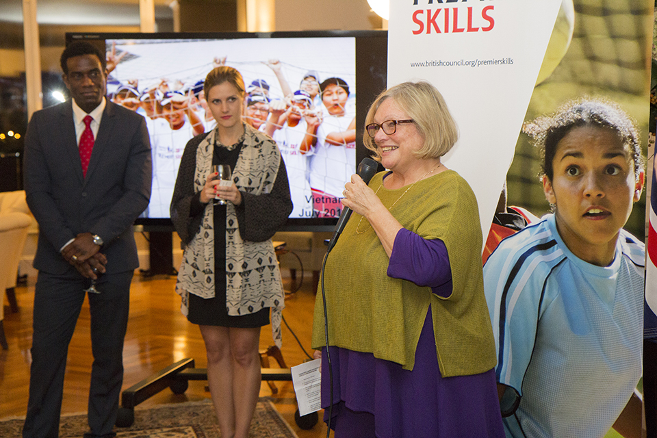 Dr Jo Beall, Director Education and Society for the British Council addresses the guests. 