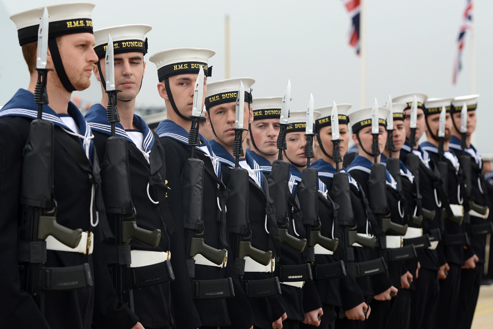 Members of HMS Duncan's ship's company