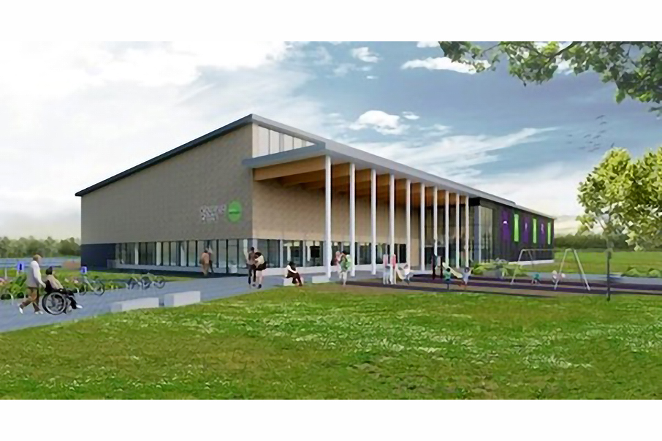 Artist’s impression of the proposed facilities at the Houghton Regis leisure and community hub.