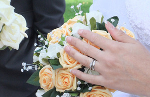 Wedding ring and flowers