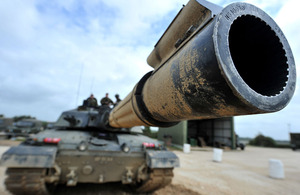 A Challenger 2 main battle tank on Lulworth Ranges