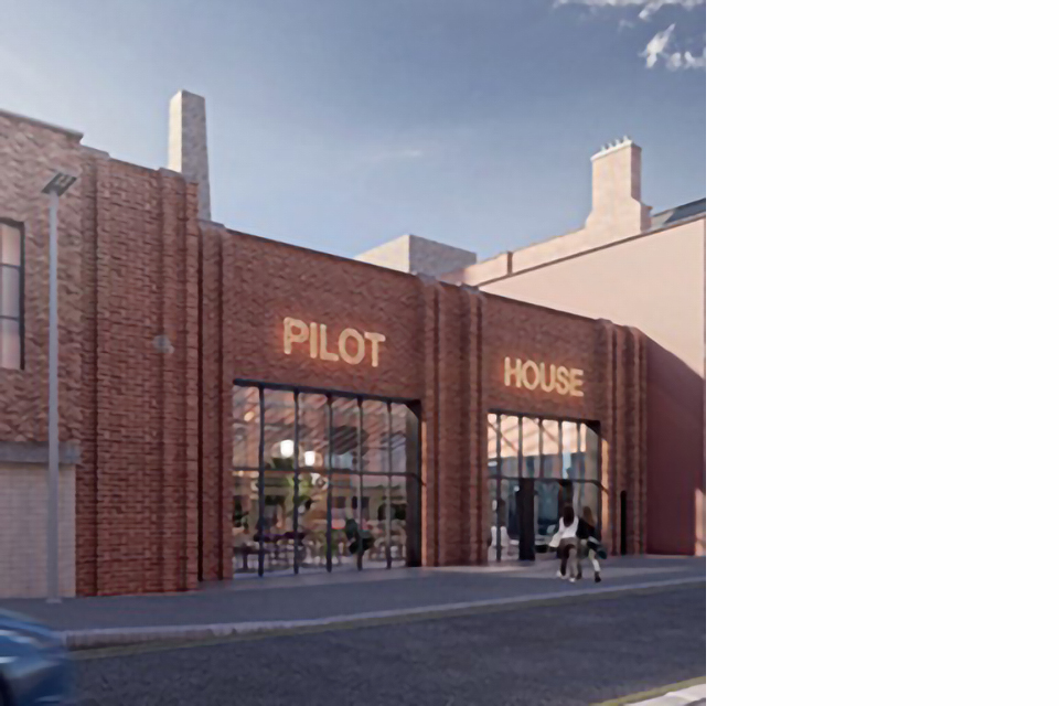 Artist’s impression of the front of the planned regeneration of the former factory building, Pilot House.