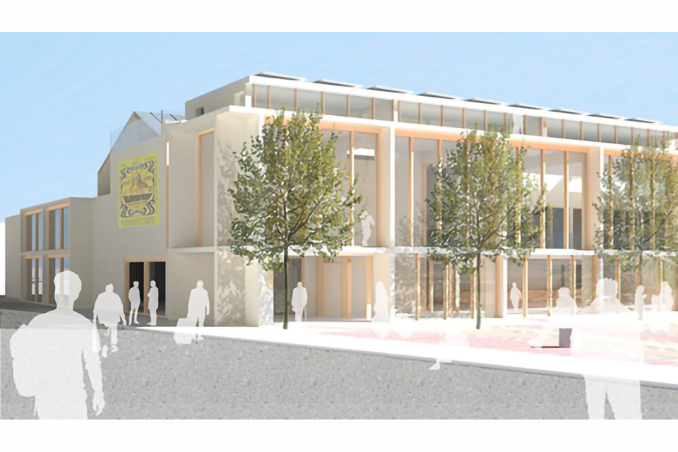 Artist’s impression of the planned Littlehampton seafront social hub, promenade and a new performance space