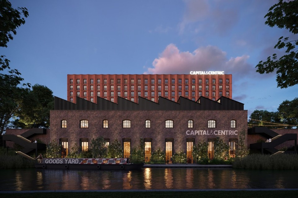 Artist's impression of the proposed regeneration of the Goods Yard, a former industrial site in Stoke.