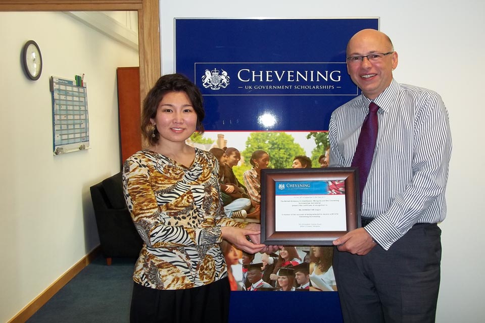 Chevening scholar Ms Shinebayar D