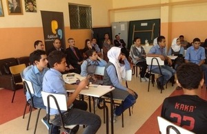 British Ambassador Peter Millett at one of the vocational centres of the Schneller school