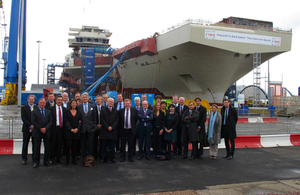 David Mundell with French delegation at Rosyth