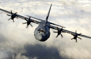 RAF Hercules C-130 transport aircraft (stock image)