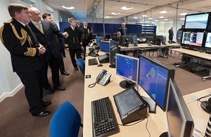 Admiral Sir Mark Stanhope visits the carrier engineering development facility in Lyster Building at HMS Collingwood